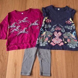 Tea Collection Kids Matching Set - Pink and Navy